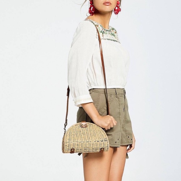 Patricia Nash Women Bonella Spring Wicker Natural Tan Susella Crossbody Mini Bag - Picture 2 of 16